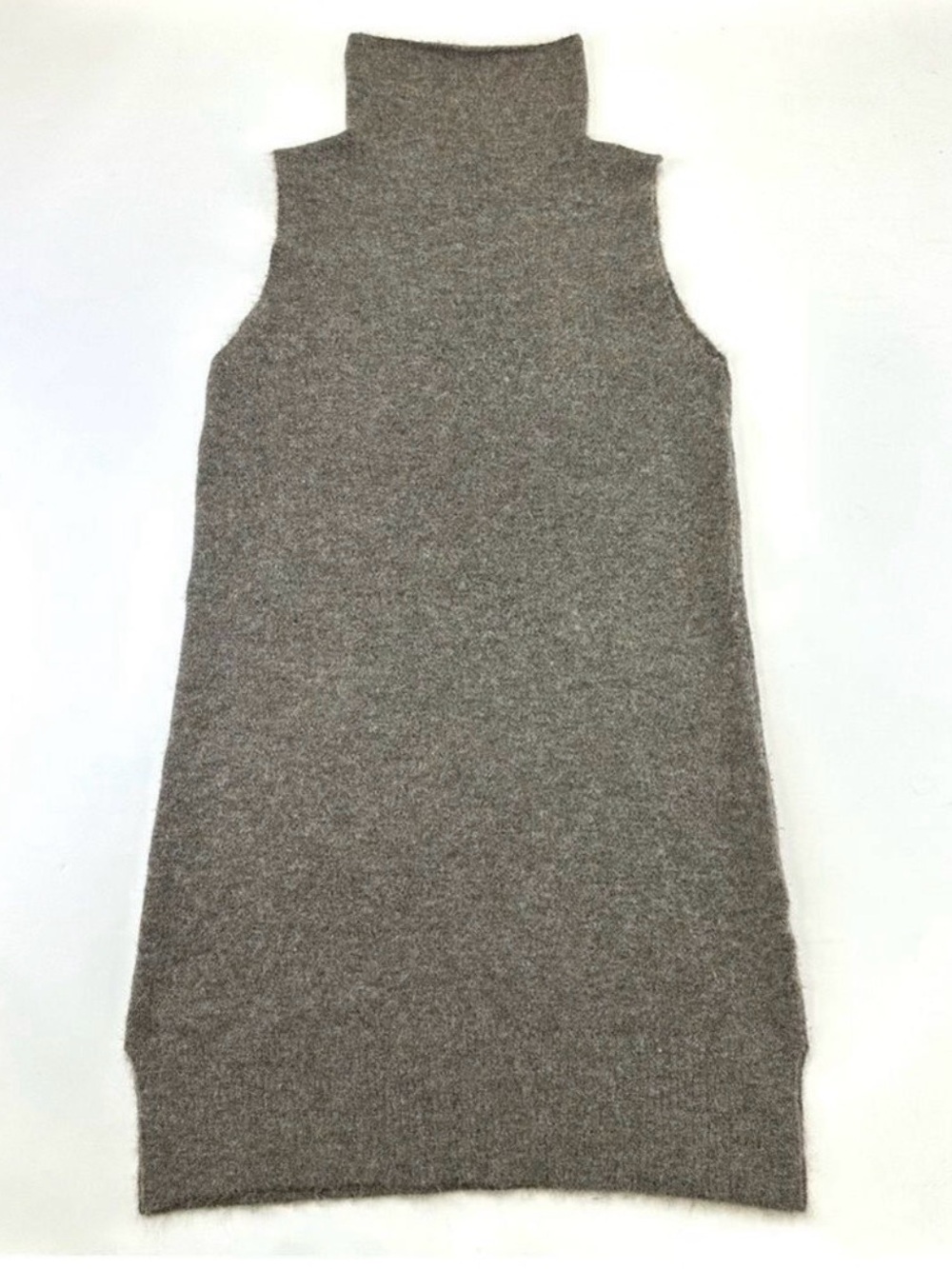 Funnel neck alpaca sweater dress Large Aritzia Wilfred Moldovan taupe Italian